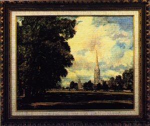 複製絵画 D-5 / ソールズベリー大聖堂の眺め - 相生市立図書館